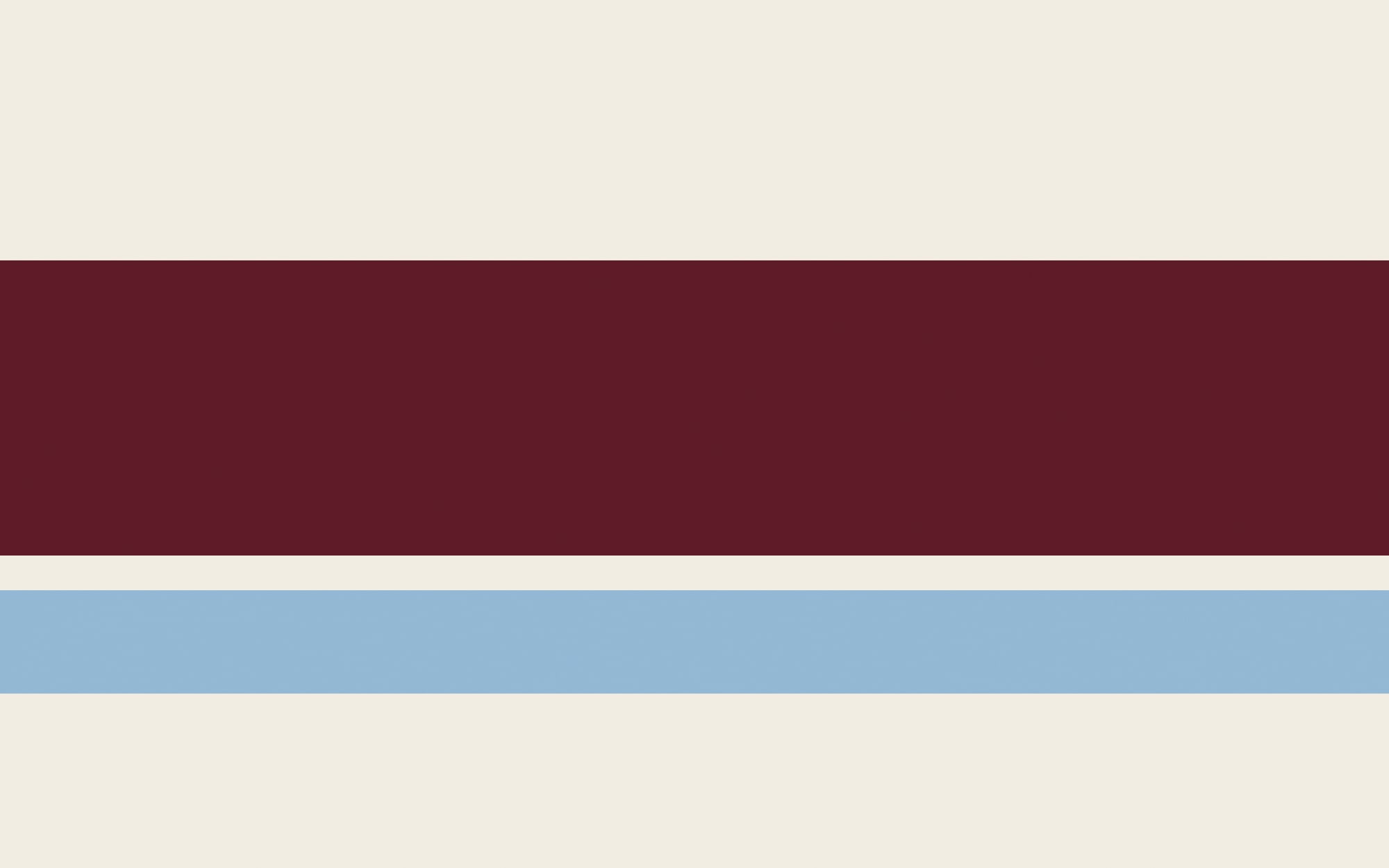 Horizontal claret and sky bands on bone